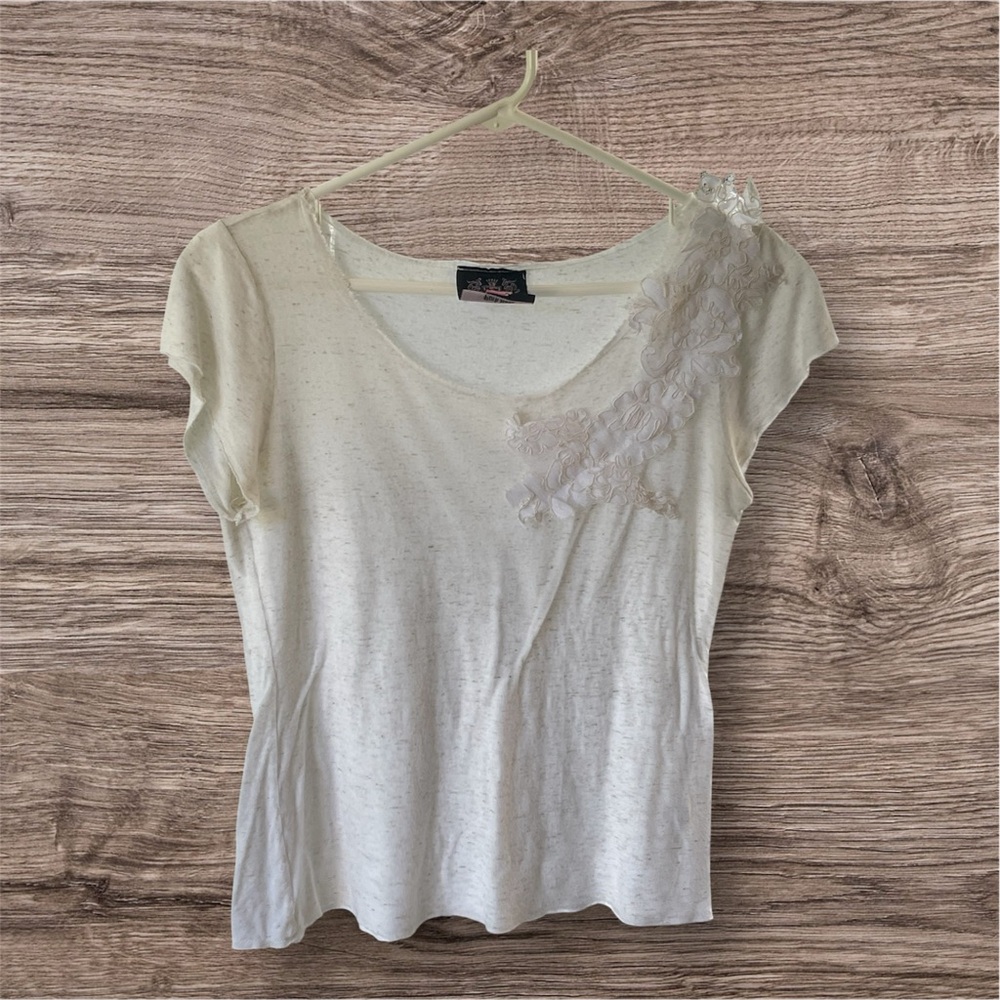 Pink Rose Cream Asymmetrical Fitted Blouse